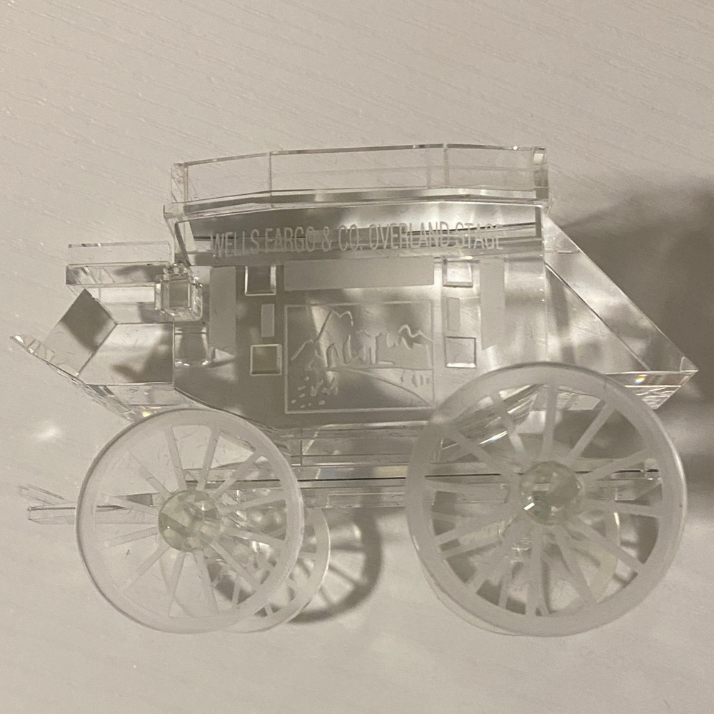 Clear Glass Stagecoach Figurine